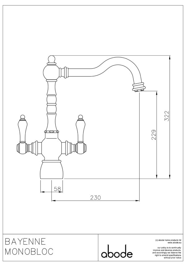 ABODE Bayenne Monobloc AT3026 - Pewter - Image 3