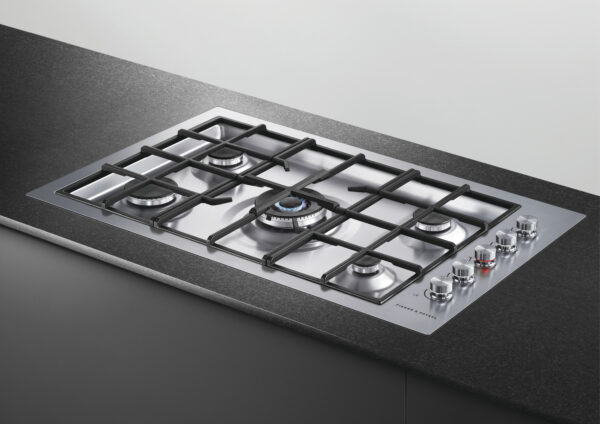 F&P 90cm FLUSH FIT GAS ON STEEL HOB - NG - Brushed S/S - Image 2