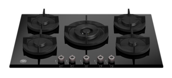 BERTAZZONI - Professional Series - 75cm Gas on Glass Hob with Central Wok - Black Glass