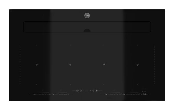 BERTAZZONI Modern Series - 4 zone Induction Hob & Integrated Rear Extractor - Black Glass