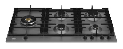 BERTAZZONI - Modern Series - 90cm Gas Hob with Lateral Dual Wok - Matt Black