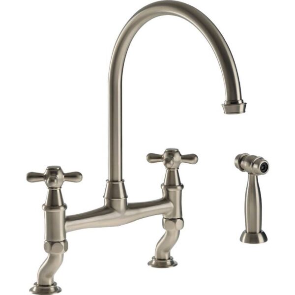 ABODE Langley Bridge Mixer With Independent Handspray - Pewter