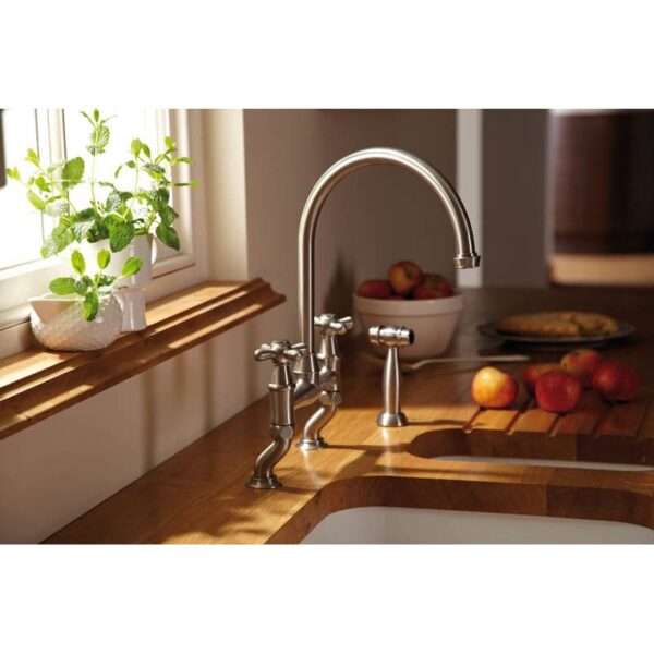 ABODE Langley Bridge Mixer With Independent Handspray - Pewter - Image 4