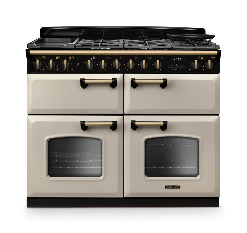 RANGEMASTER CLASSIC DELUXE 110 - Antique Brass Trim - Dual Fuel
