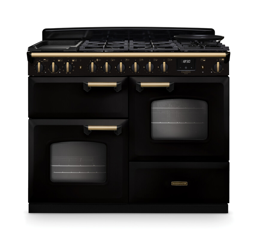 RANGEMASTER CLASSIC DELUXE 110 OC - Antique Brass Trim - Dual Fuel - Image 2