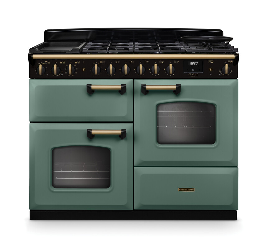 RANGEMASTER CLASSIC DELUXE 110 OC - Antique Brass Trim - Dual Fuel - Image 4