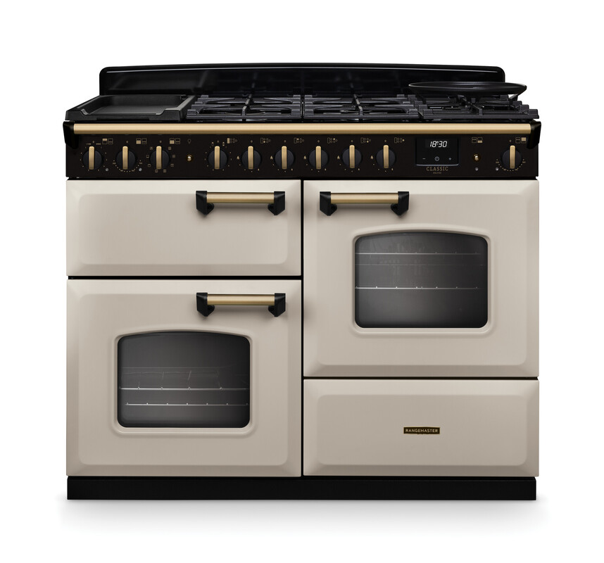 RANGEMASTER CLASSIC DELUXE 110 OC - Antique Brass Trim - Dual Fuel - Image 5