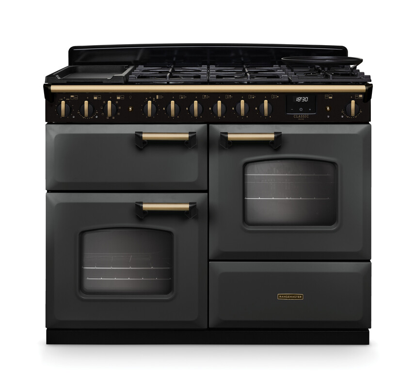 RANGEMASTER CLASSIC DELUXE 110 OC - Antique Brass Trim - Dual Fuel - Image 6