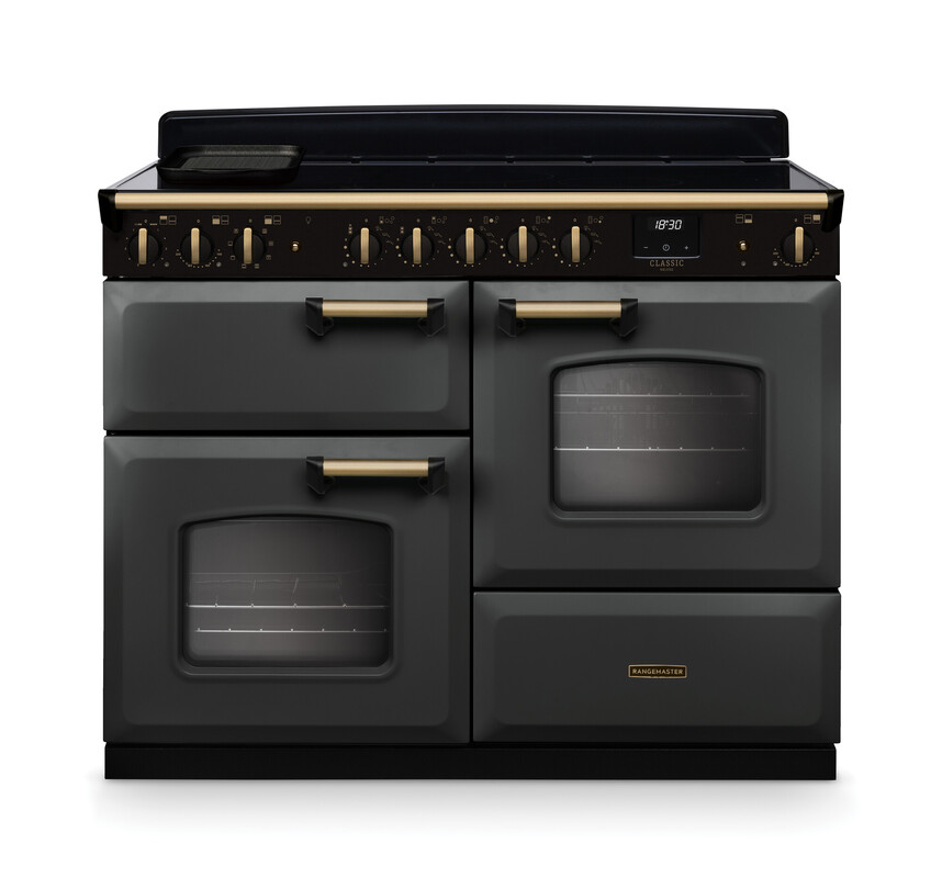 RANGEMASTER CLASSIC DELUXE 110 OC - Antique Brass Trim - Induction - Image 5