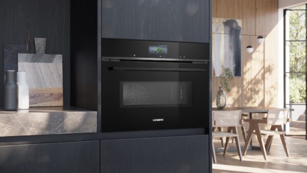 SIEMENS iQ700 BUILT-IN 45cm COMPACT OVEN WITH MW - Black - Image 5