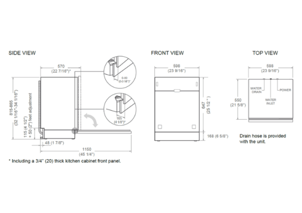 BERTAZZONI Professional Series - 60cm Built-in Panel ready Dishwasher - Image 2