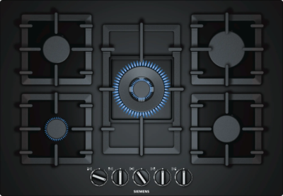 SIEMENS iQ500 75cm GAS-ON-GLASS HOB - Black Tempered Glass