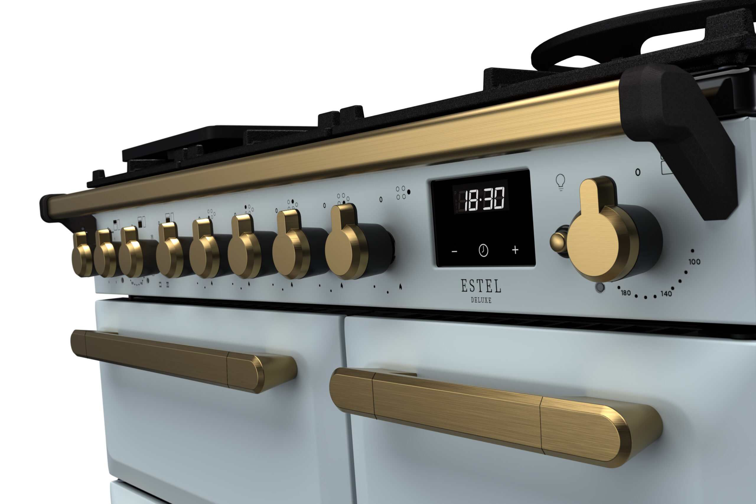 RANGEMASTER ESTEL DELUXE 90 - Brass Trim - Dual Fuel - Image 13