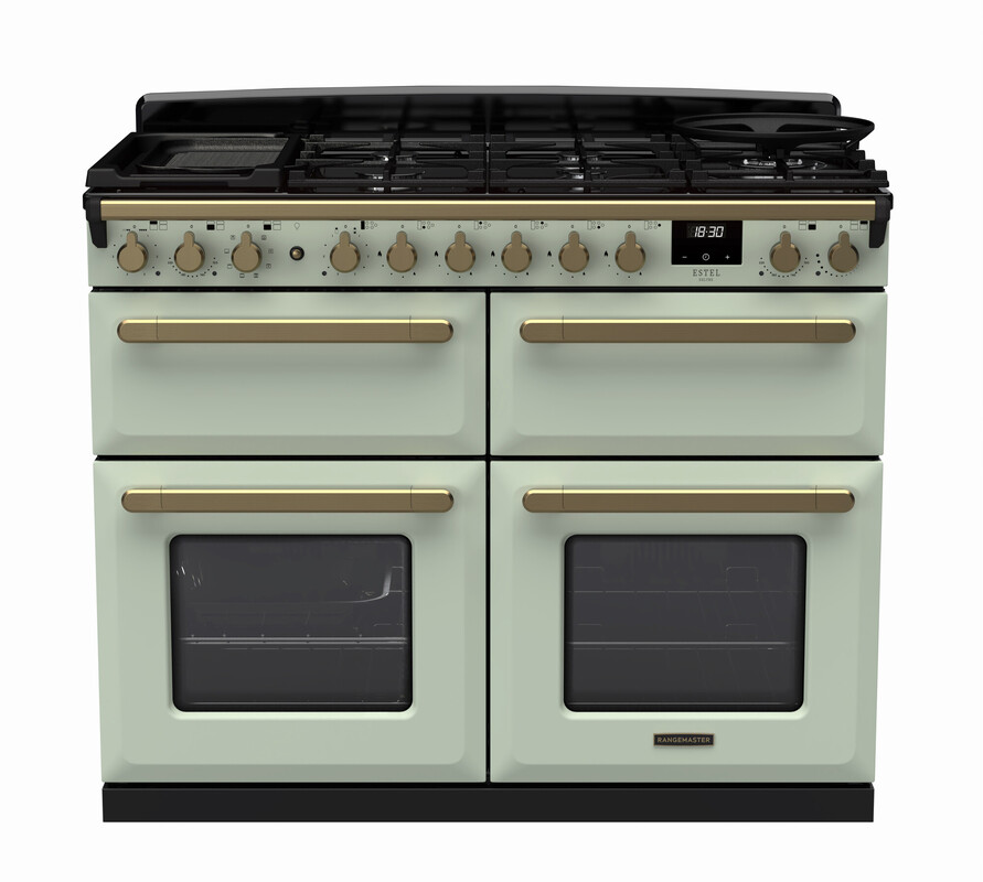 RANGEMASTER ESTEL DELUXE 110 BC - Antique Brass Trim - Induction - Image 8