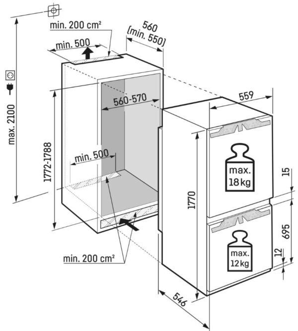 LIEBHERR BUILT-IN FRIDGE FREEZER WITH BIOFRESH & NOFROST - Image 4