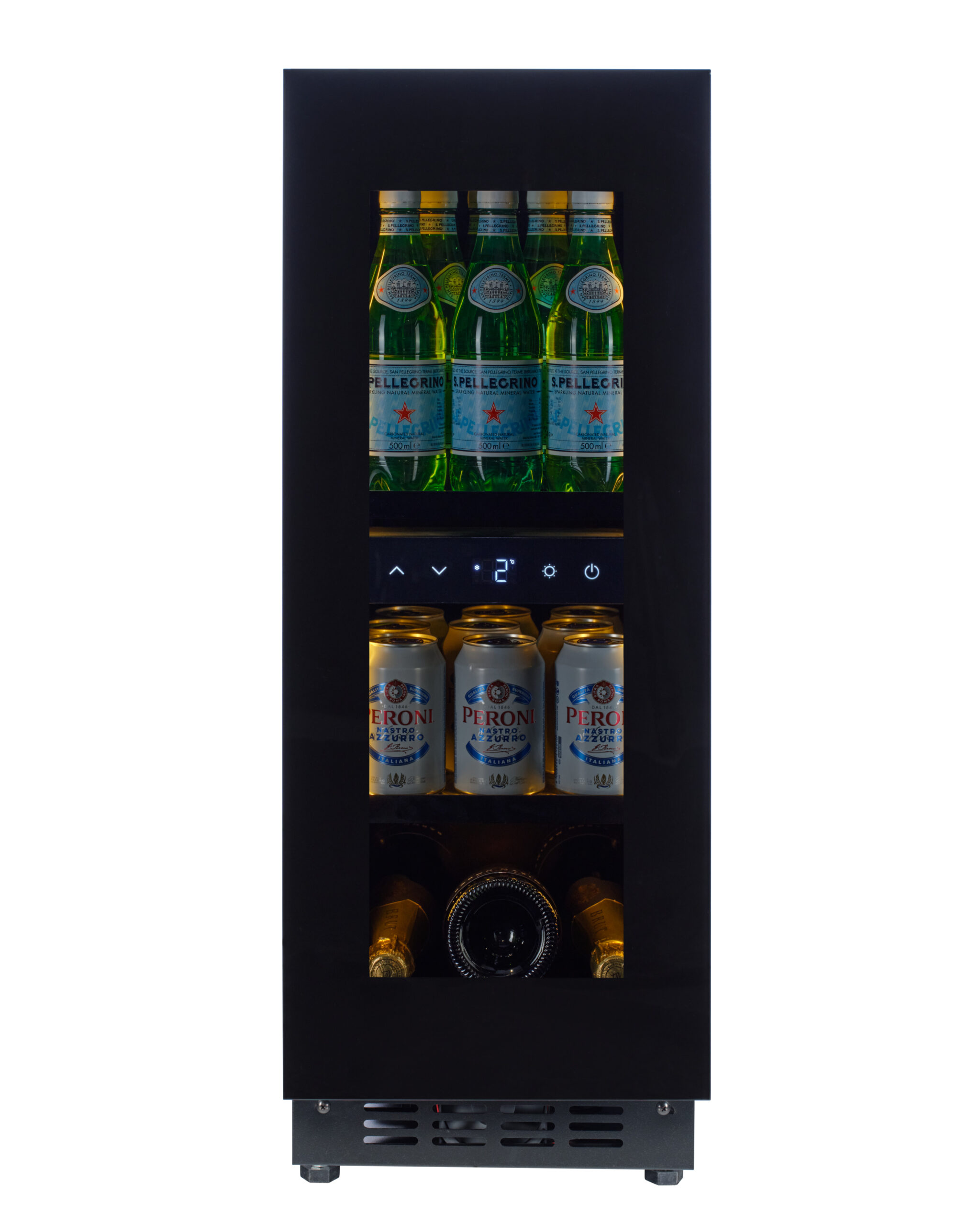 KA-BV18B-TO 30cm Single Zone Beverage Fridge - Black Glass