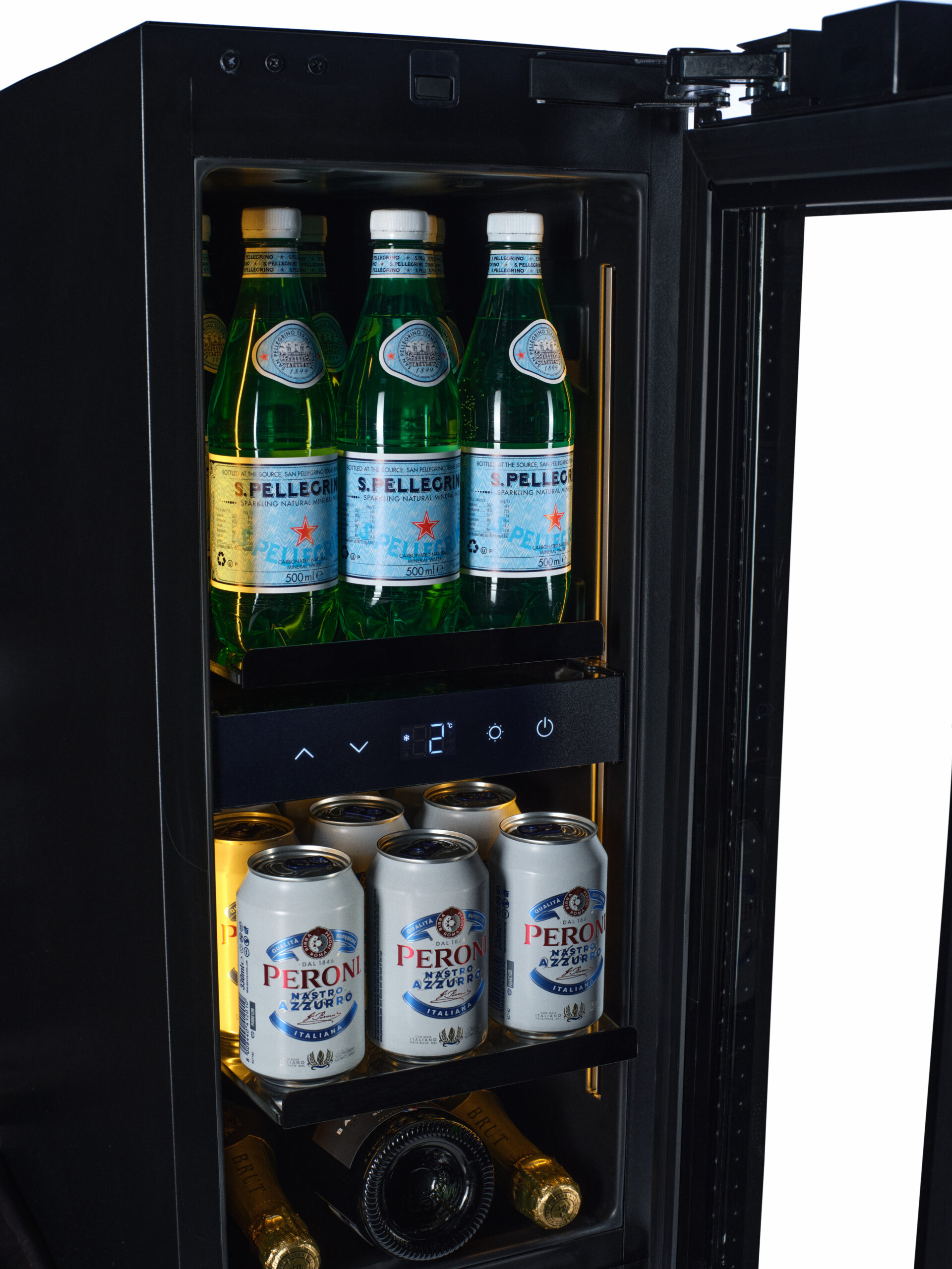 KA-BV18B-TO 30cm Single Zone Beverage Fridge - Black Glass - Image 4
