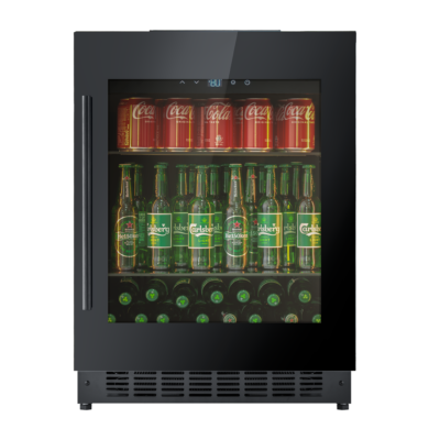 KA-BV34-BH Single Zone Beverage Fridge - Black Glass