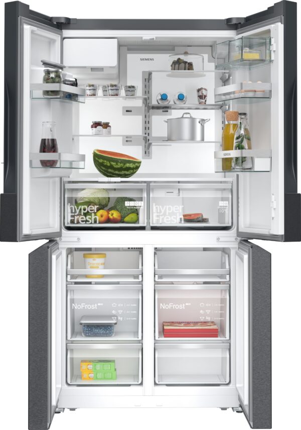 SIEMENS iQ700 FRENCH DOOR FRIDGE FREEZER - Brushed Black Steel - Image 2