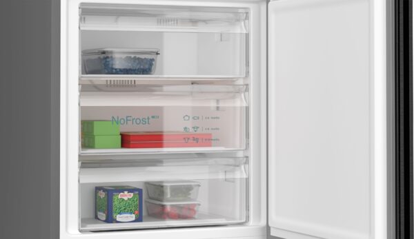 SIEMENS iQ300 FREESTANDING FRIDGE FREEZER - Black Steel - Image 5