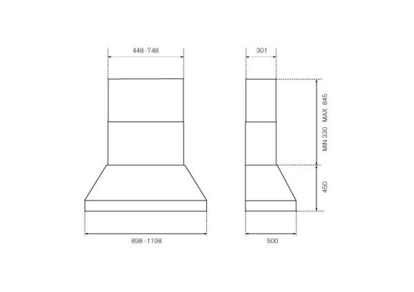 BERTAZZONI - Master Series - 120cm Wall Mount T-Shape Hood - S/S - Image 7