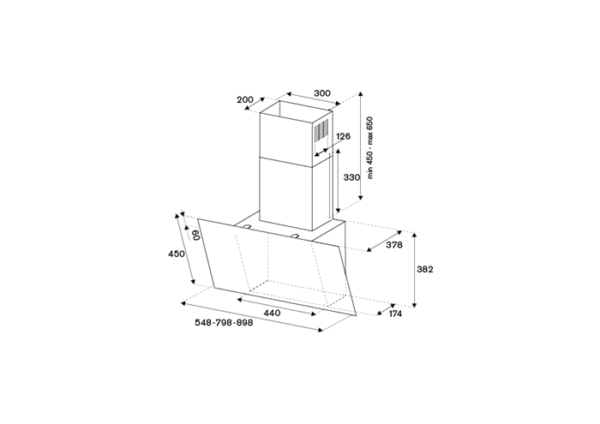 BERTAZZONI - Modern Series – 90cm Wall Mount Hood - Image 2