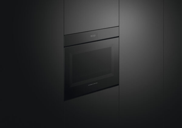 F&P SERIES 9, BUILT-IN HANDLELESS PYRO OVEN, 60cm - 16 Function - Black Glass - Image 5