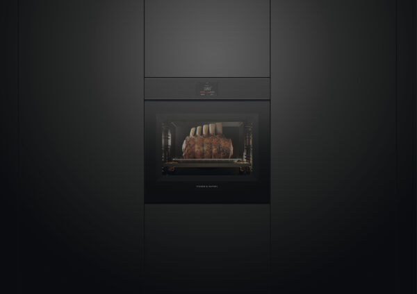 F&P SERIES 9, BUILT-IN HANDLELESS PYRO OVEN, 60cm - 16 Function - Black Glass - Image 7