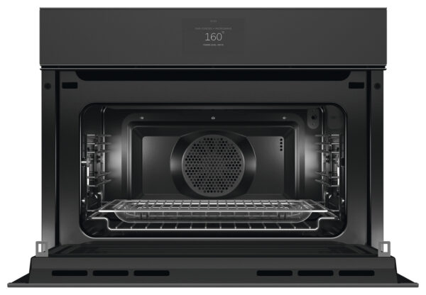 F&P SERIES 9, BUILT-IN HANDLELESS COMPACT COMBI-MICROWAVE OVEN, 60cm - Black Glass - Image 2