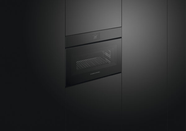 F&P SERIES 9, BUILT-IN HANDLELESS COMPACT COMBI-MICROWAVE OVEN, 60cm - Black Glass - Image 3