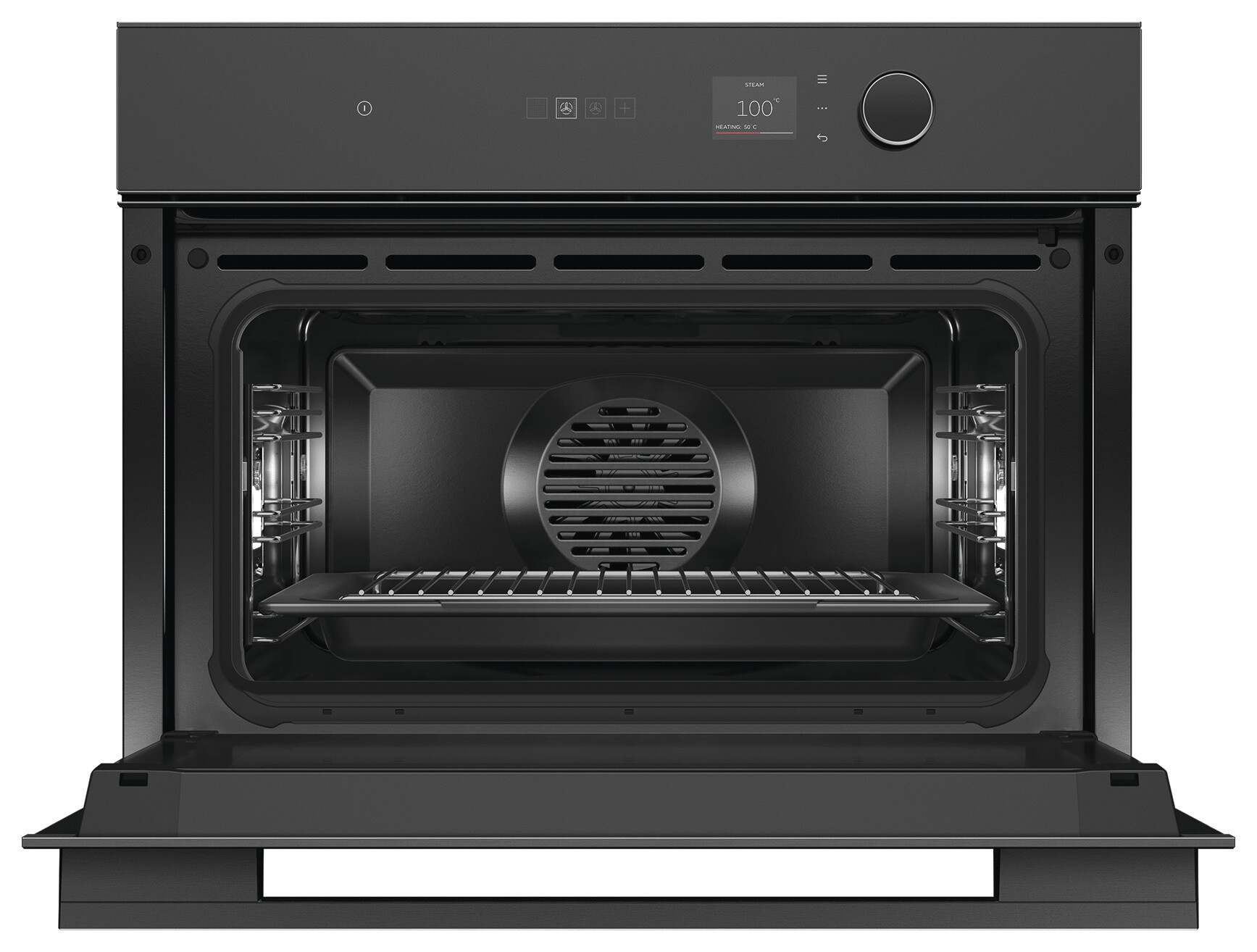 F&P SERIES 7, BUILT-IN MINIMAL COMPACT COMBI-STEAM OVEN, 60cm - Black Glass - Image 2