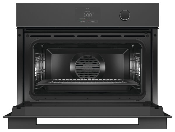 F&P SERIES 9, BUILT-IN COMPACT COMBI STEAM OVEN, 60cm - Black Glass - Image 2