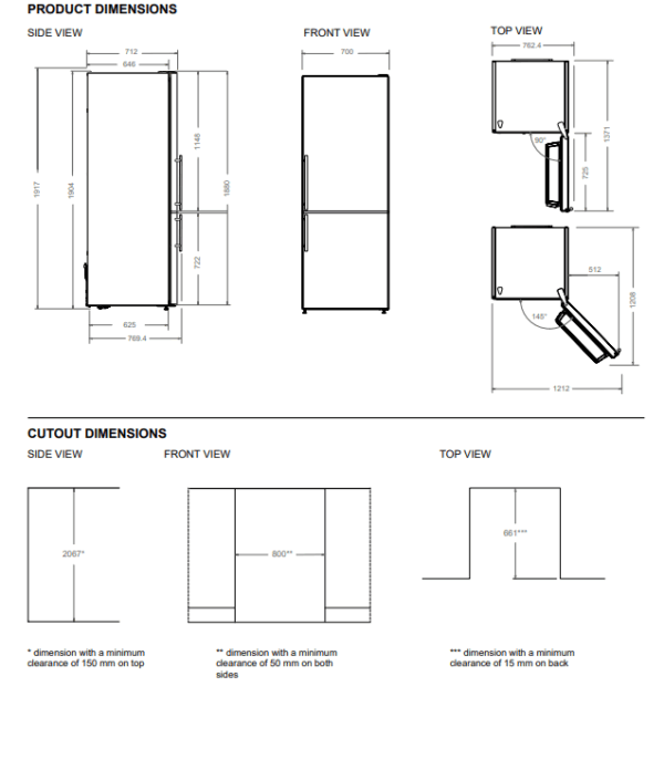 BERTAZZONI 70cm FREESTANDING FRIDGE FREEZER - Stainless Steel - Image 2
