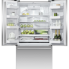 F&P FREESTANDING FRENCH DOOR FRIDGE FREEZER, 90cm, 569L, ICE & WATER - Image 2