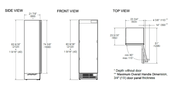 BERTAZZONI 60cm BUILT-IN FREEZER COLUMN - Stainless Steel - Image 2