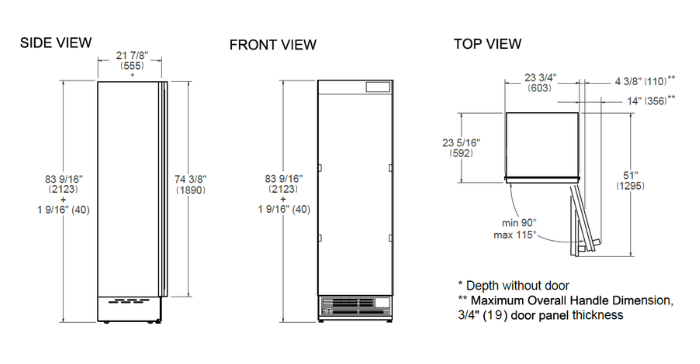 BERTAZZONI 60cm BUILT-IN FREEZER COLUMN - Stainless Steel - Image 2
