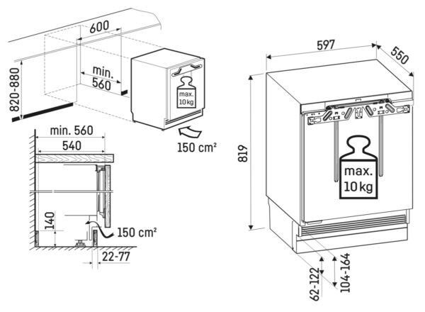 LIEBHERR BUILT-UNDER LARDER FRIDGE - Image 7