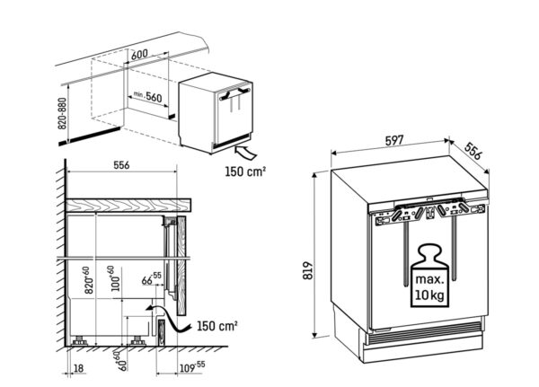 LIEBHERR BUILT UNDER FRIDGE WITH ICEBOX - Image 6