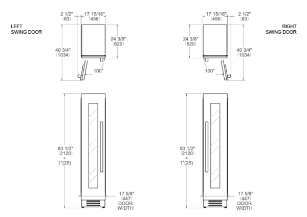 BERTAZZONI Master Series 45cm BUILT-IN COLUMN WINE CABINET - LH - S/S - Image 9