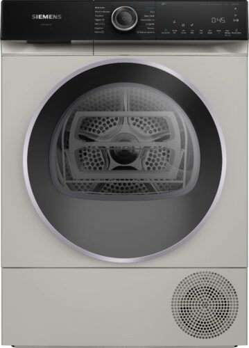 SIEMENS iQ500 9kg FREESTANDING HEAT PUMP TUMBLE DRYER - Silver Inox